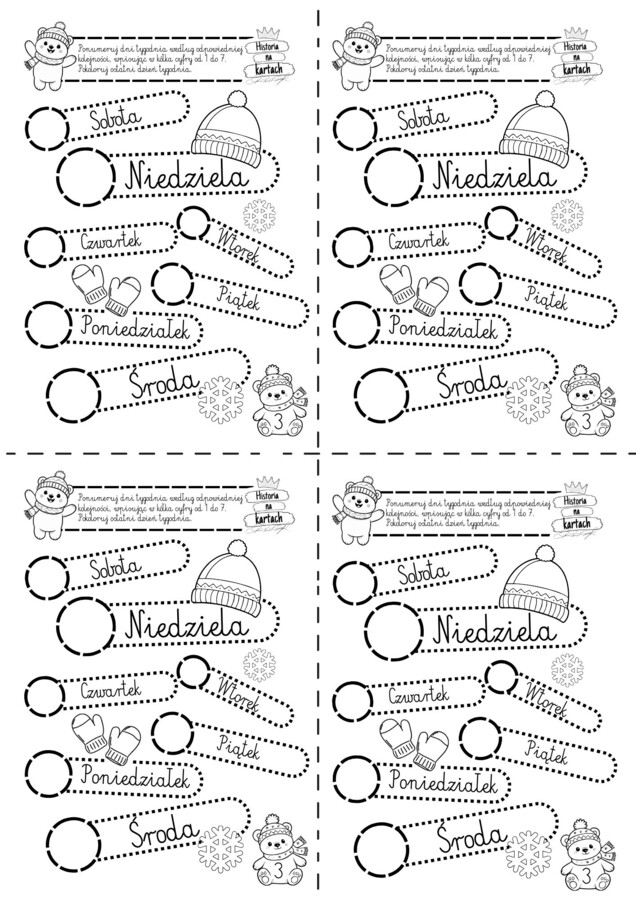Zimowe odliczanie z zadaniami - klasa 1 szkoła podstawowa