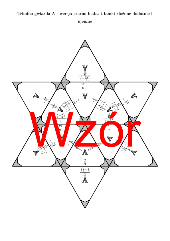 Trimino - Ułamki złożone dodatnie i ujemne | matematyka
