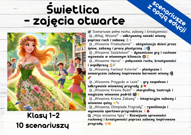 Świetlica - zajęcia otwarte - Klasy 1-2 - 10 scenariuszy