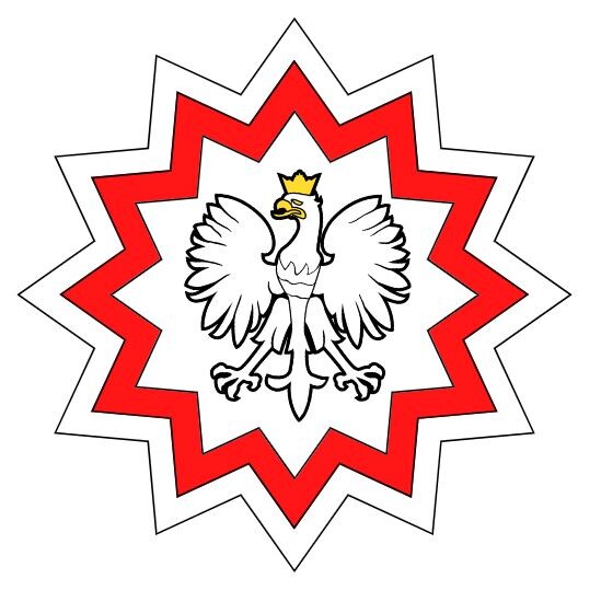 Kotylion biało-czerwony - gwiazdka