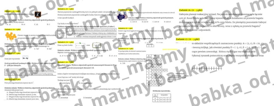 Próbny egzamin ósmoklasisty - matematyka NA DOBRY START!