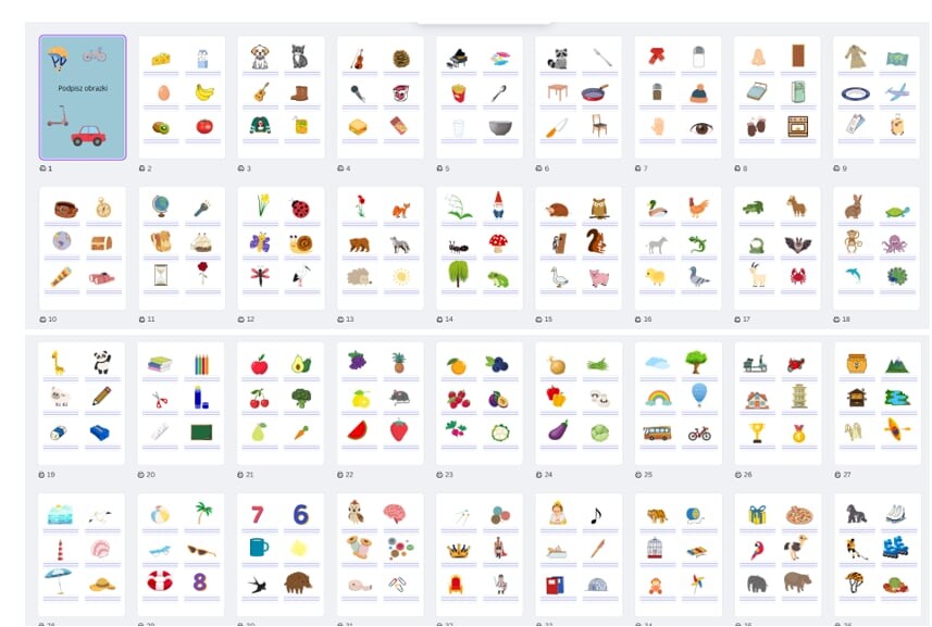 Podpisz obrazki - ćwiczenie w pisaniu