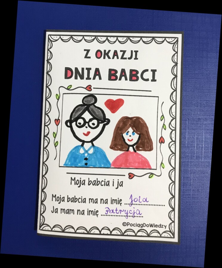 Dzień Babci i Dziadka - Kartka Oś Czasu