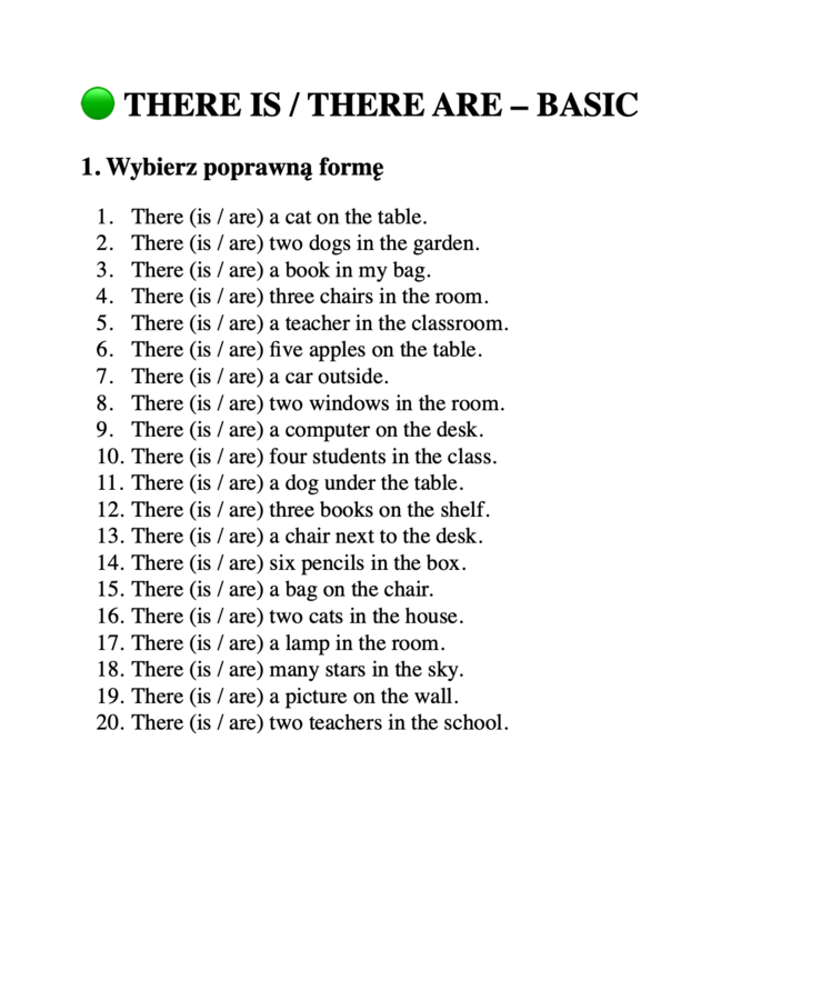 There is/ There are - Klasa 4