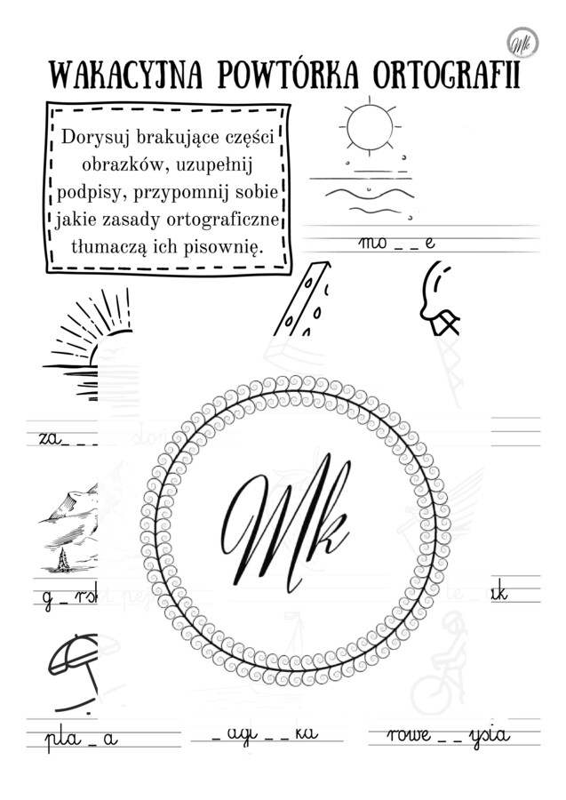 Wakacyjne karty pracy