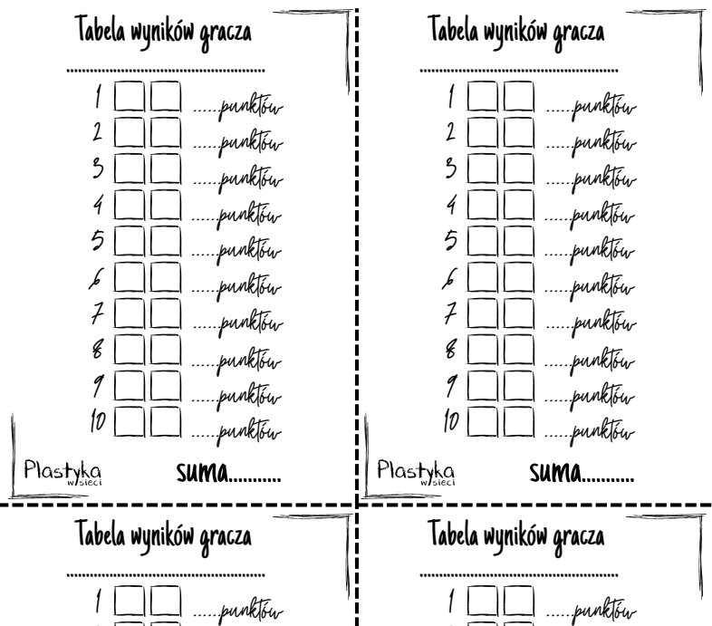 Tabela wyników do gry LosoBarwy - 3 wymiary!