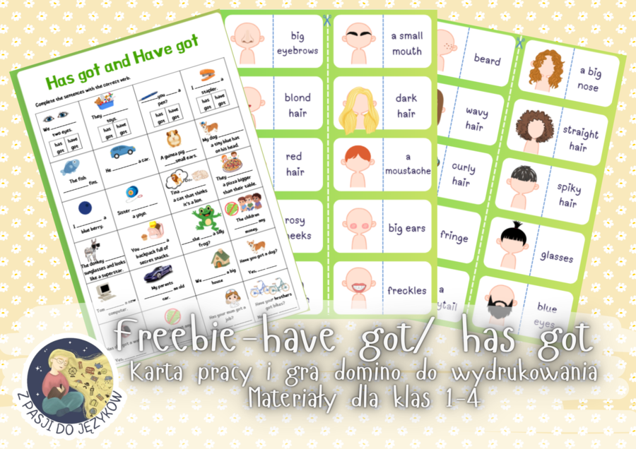 Karta pracy i gra domino Have got