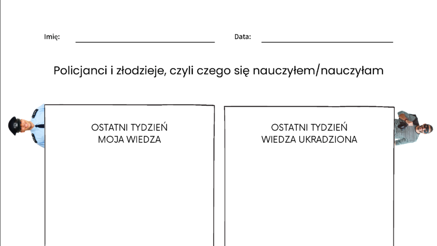 Karta pracy: „Policjanci i złodzieje” – ćwiczenie utrwalające wiedzę