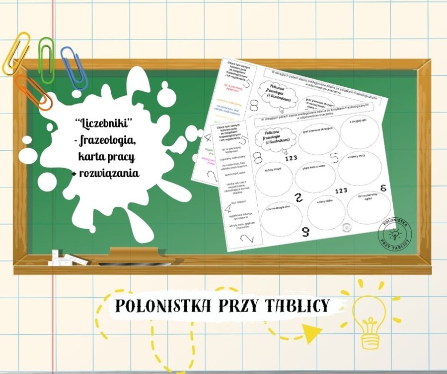 Liczebniki – liczebnik – frazeologia – karta pracy + rozwiązania