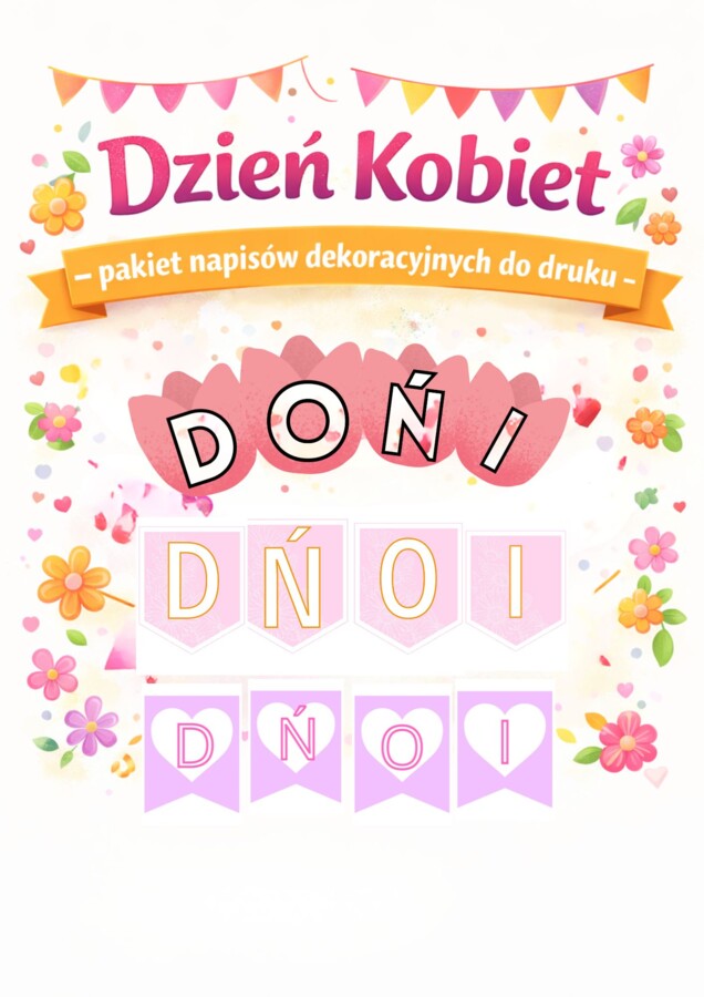 Pakiet 3 girland na Dzień Kobiet