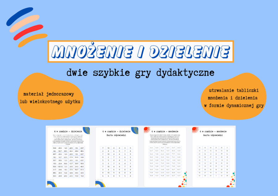 Tabliczka dzielenia i mnożenia - szybkie gry
