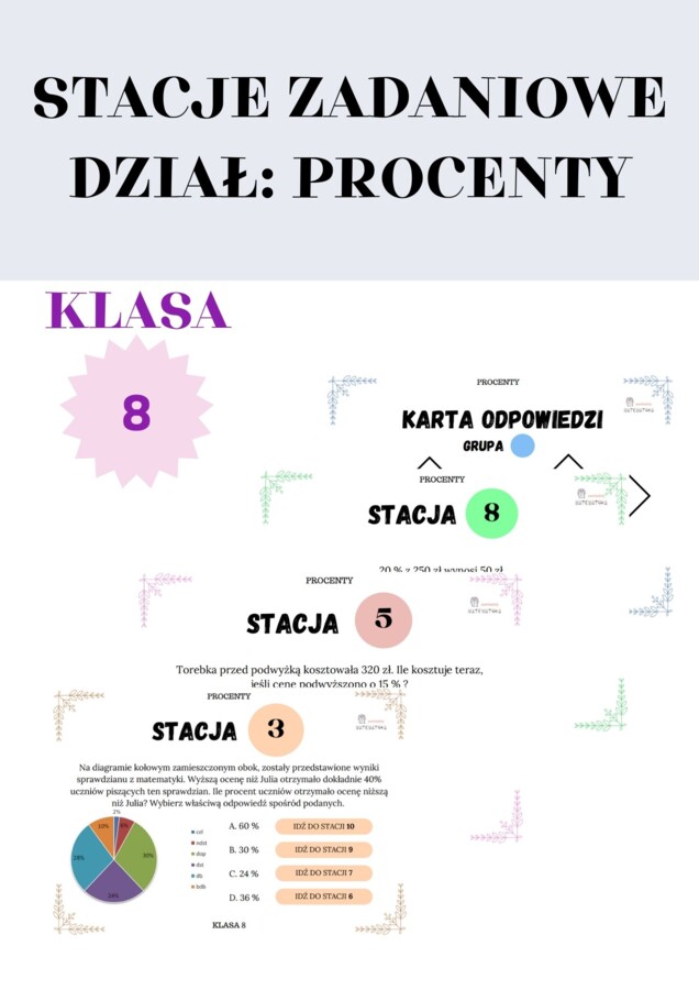 Stacje zadaniowe – procenty