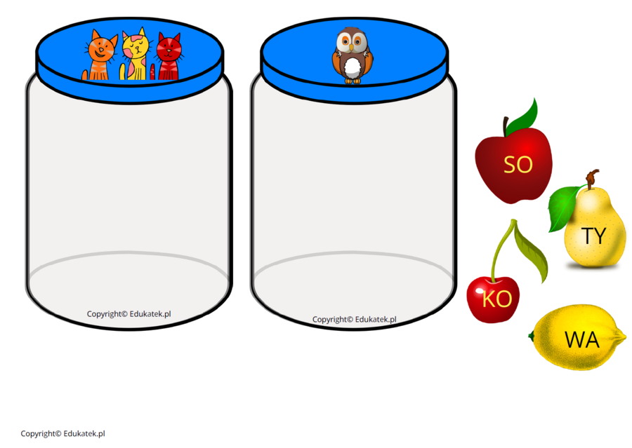 Owocowe sylaby - nauka czytania