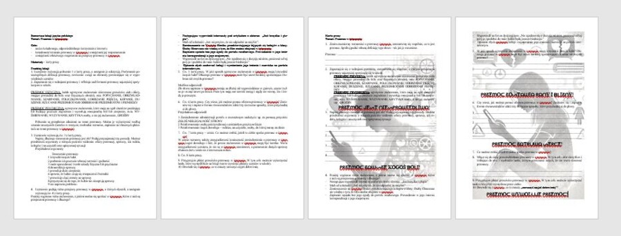 Przemoc w internecie. Scenariusz, karta pracy. Z odpowiedziami.