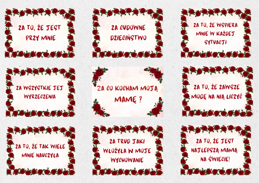 Za co kocham moją mamę? Dekoracja na Dzień Mamy