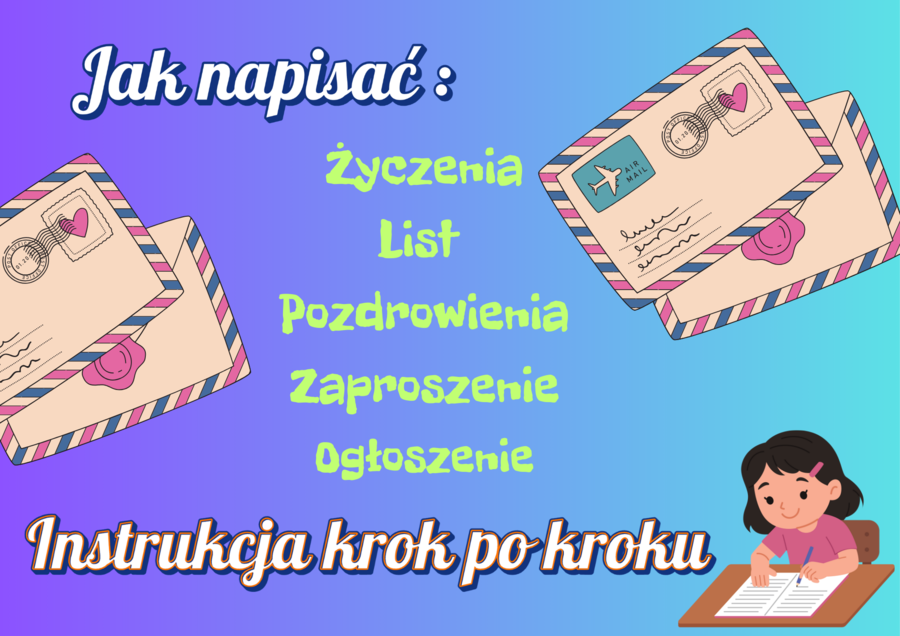 Jak napisać życzenia, list, pozdrowienia, zaproszenie, ogłoszenie – krok po kroku