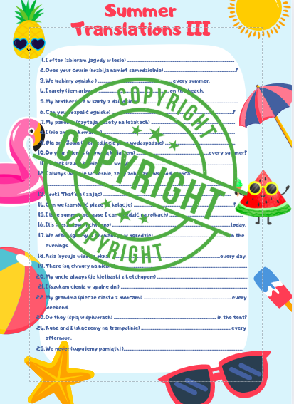 🏖75 Wakacyjnych Transformacji z Odpowiedziami – Angielski kl. 5–6 w wakacyjno-letnim wydaniu z kolorowymi grafikami i czarno-białą wersją do druku ☀️📄