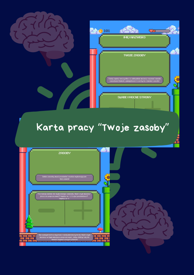 Stwórz Swoją Postać: Moje Zasoby i Wymarzony Zawód (Karty Pracy)