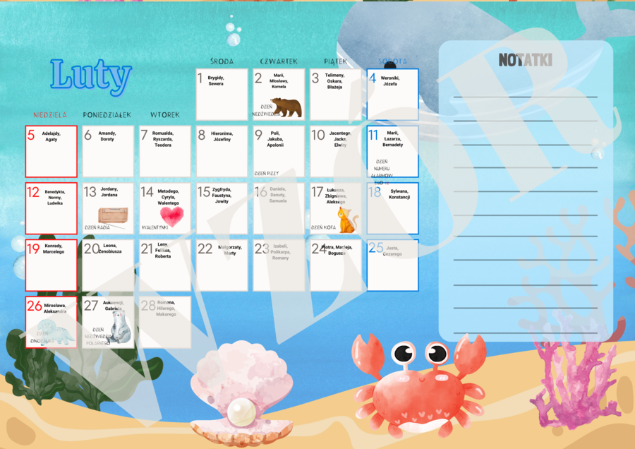 Kalendarz dni nietypowych - 2022/2023 syrenki
