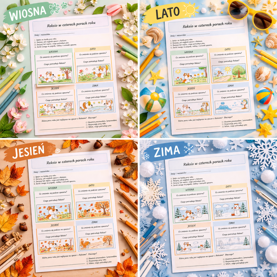 Reksio w czterech porach roku