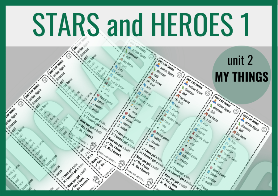 Stars and Heroes 1 unit 2  MY THINGS – zakładki do książki