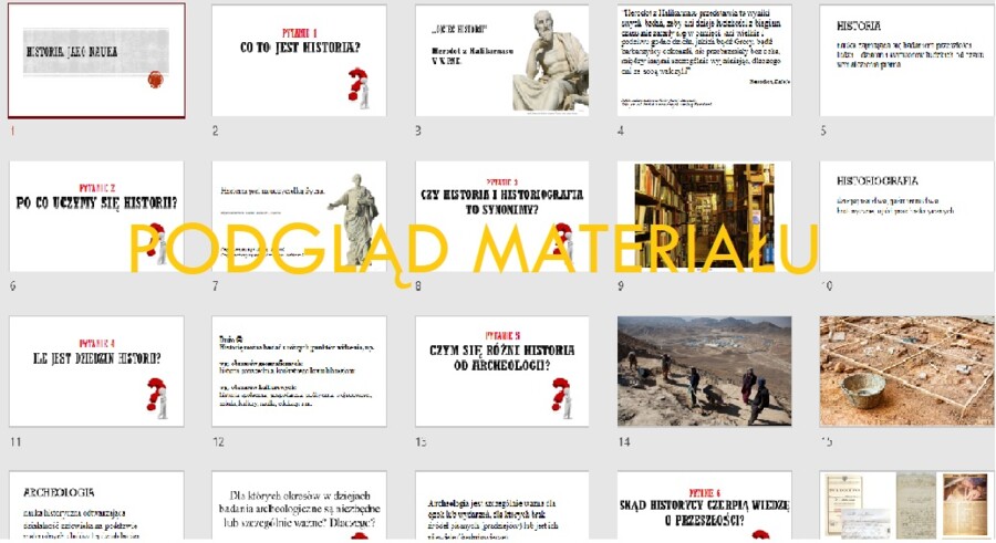 Historia - lekcja wprowadzająca dla szkoły ponadpodstawowej