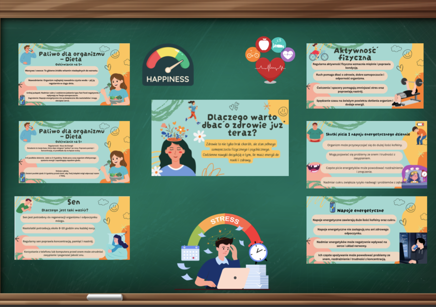 Edukacja zdrowotna Pakiet dla klas 6-8 - Gazetka+Prezentacja+Ćwiczenia z kluczem