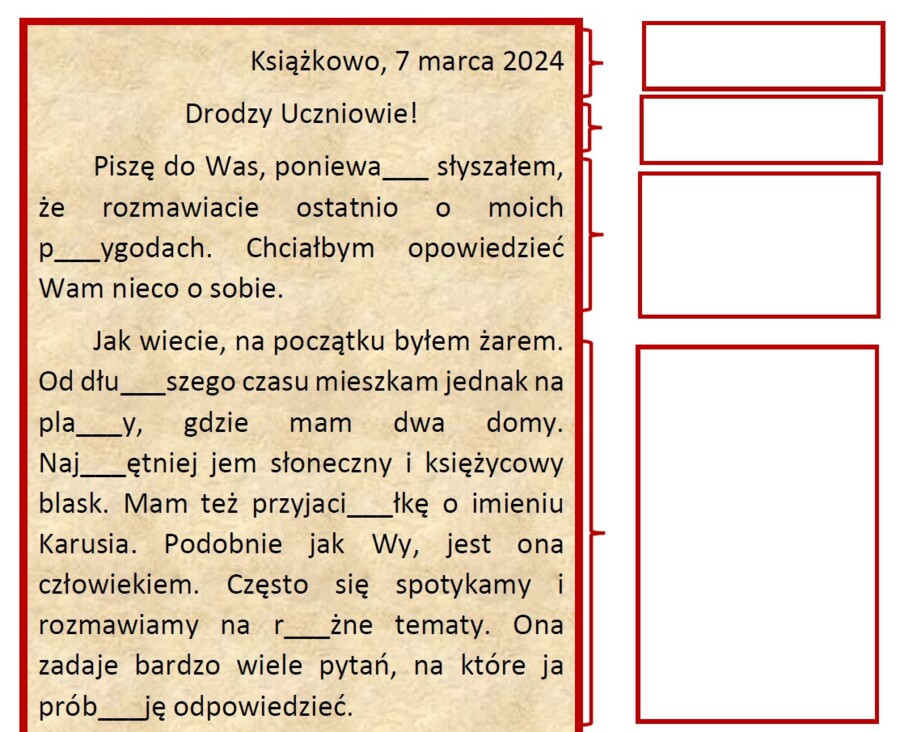 "Piaskowy Wilk" - list