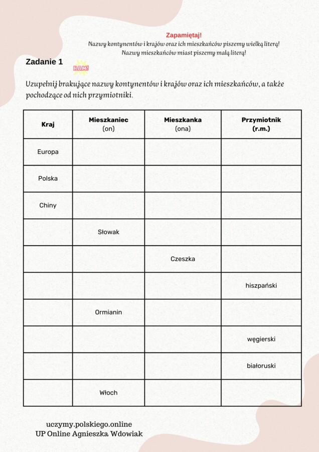 Narodowość - workbook (zeszyt ćwiczeń)