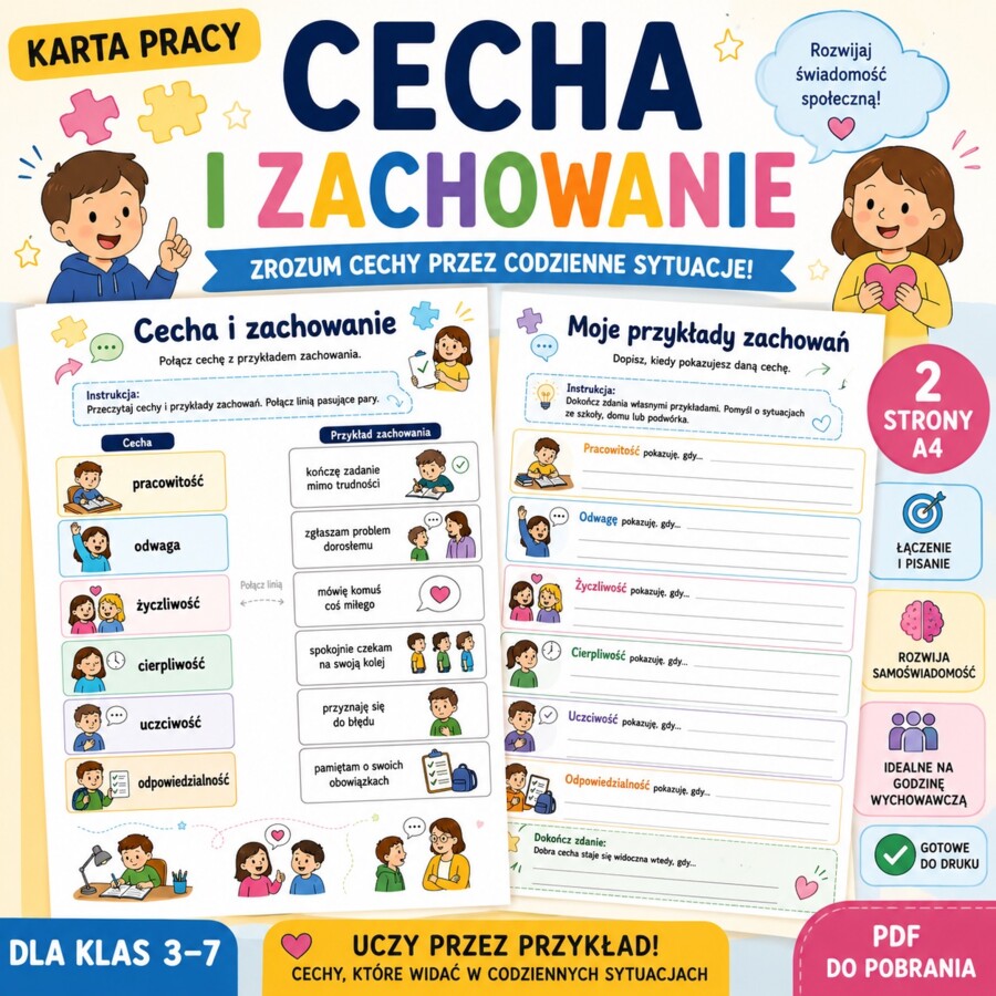 Karta dobierania przykładów. Cecha i zachowanie.