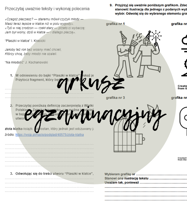 Trzy wartości. Zestaw arkuszy egzaminacyjnych