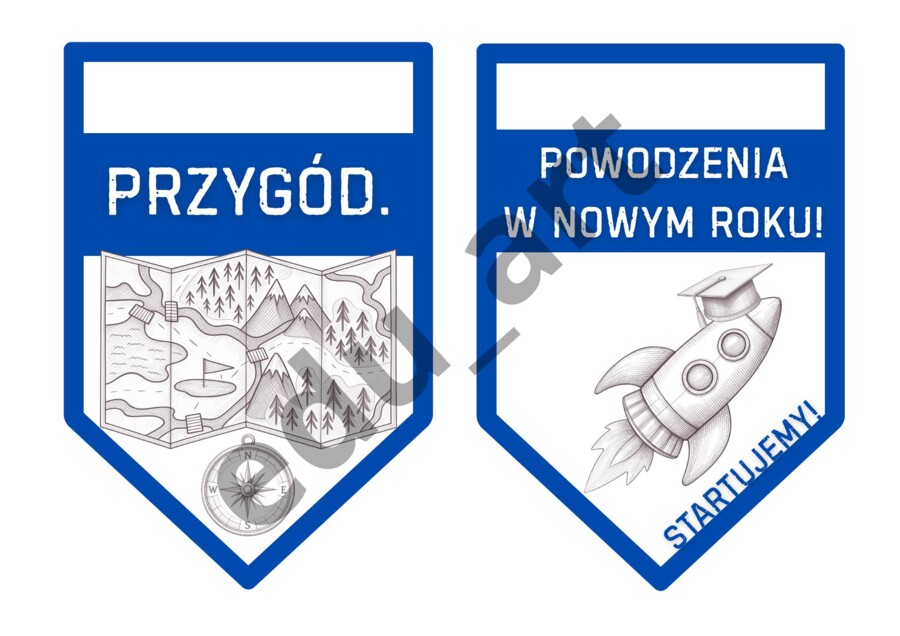 Girlanda na rozpoczęcie roku szkolnego – „Witaj szkoło!” (Dwie wersje: kolorowa i szkic)