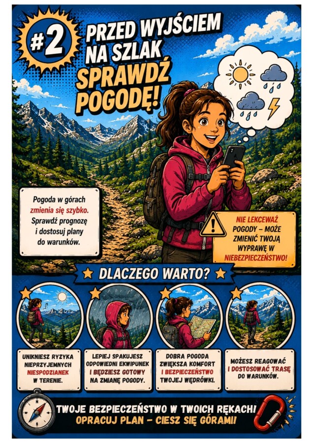 Gazetka "Bezpiecznie w górach".