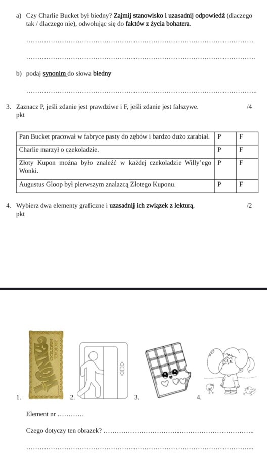 Kartkówka - Charlie i fabryka czekolady