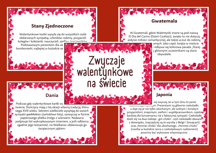 ZWYCZAJE WALENTYNKOWE - WALENTYNKI – gazetka – biblioteka – świetlica – 17 stron – wersja 1