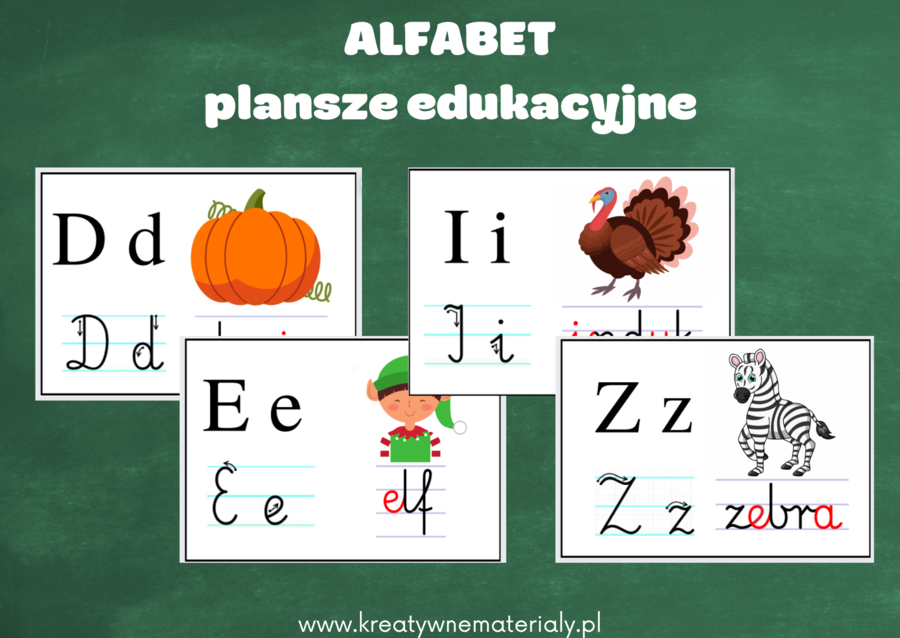 Alfabet - wklejki do zeszytu i plansze