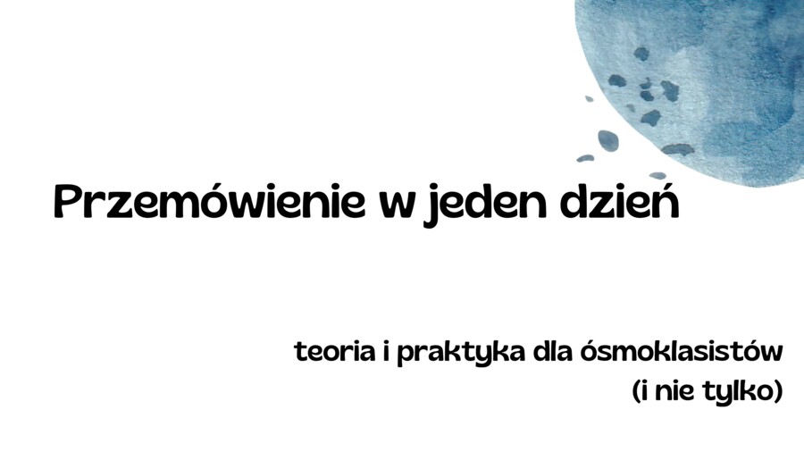Przemówienie w jeden dzień - prezentacja