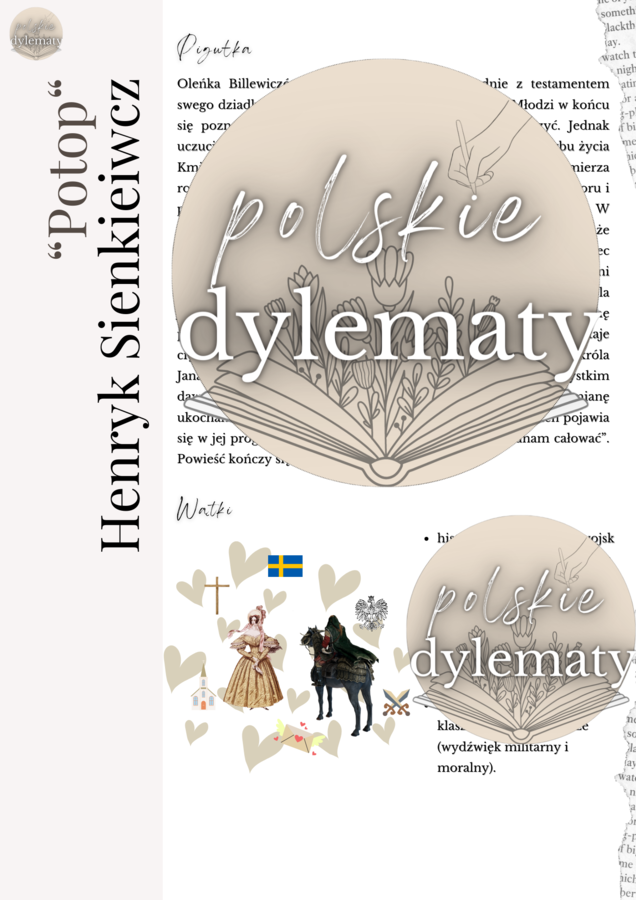 H. Sienkiewicz "Potop" - opracowanie maturalne - 17 stron