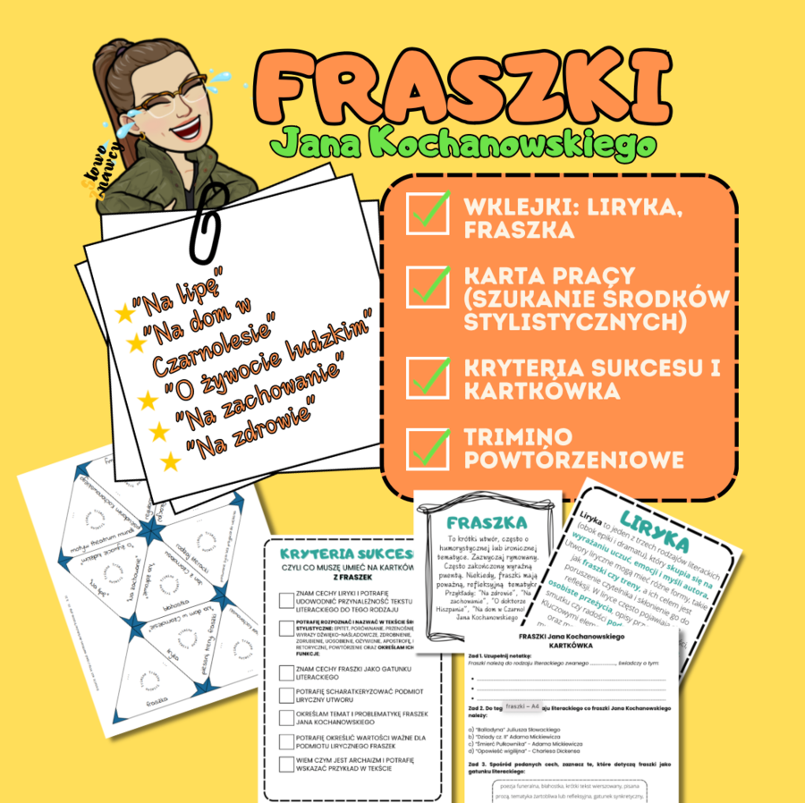 FRASZKI Jana Kochanowskiego +LIRYKA (kartkówka, kryteria sukcesu)