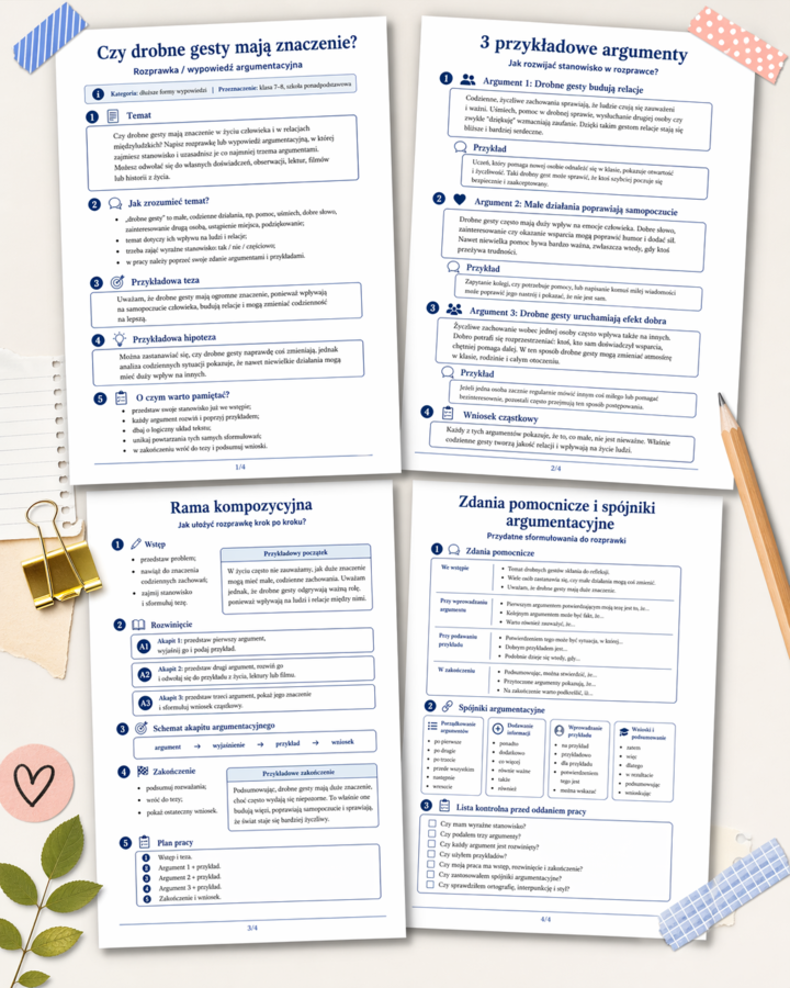 Czy drobne gesty mają znaczenie? Rozprawka / wypowiedź argumentacyjna