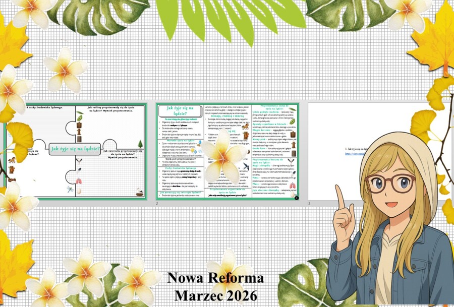 Mały zestaw na jedną lekcję: sketchnotka/notatka/przypomnienie dla nauczyciela, karta pracy plus prezentacja multimedialna „Jak żyje się na lądzie?” w genial.ly. Przyroda "Odkrywam przyrodę". Klasa 4. Dział „Życie na lądzie".