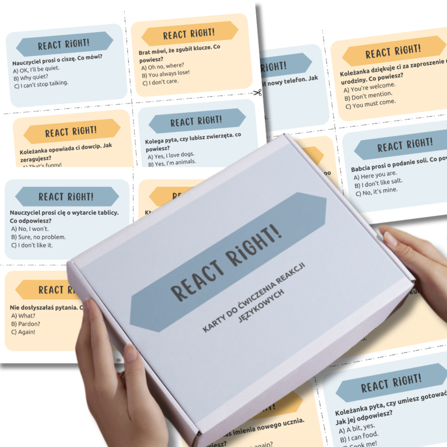 React Right - karty do ćwiczenia reakcji językowych