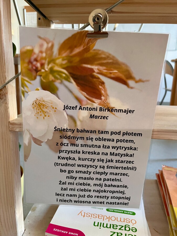 Wiersze o wiośnie - kolorowe karty tematyczne A4