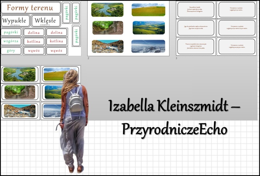 Materiał do zalaminowania/praca w grupach/stacje zadaniowe/układanka/puzzle „Ukształtowanie terenu” w pdf. Przyroda, dział „Poznajemy krajobraz najbliższej okolicy”.