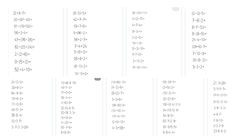 Kolejność wykonywania działań dodawanie odejmowanie, mnożenie, dzielenie, nawiasy