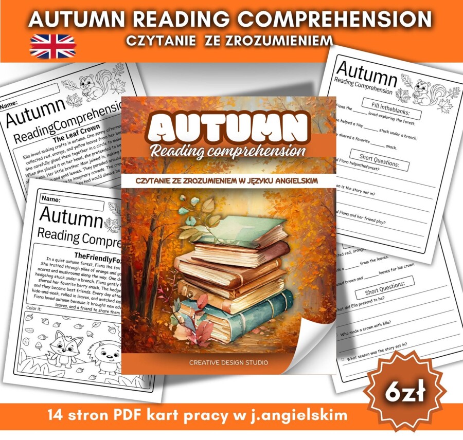 🍁 AUTUMN READING COMPREHENSION 🍁 Czytanie ze zrozumieniem w języku angielskim! 🇬🇧✨