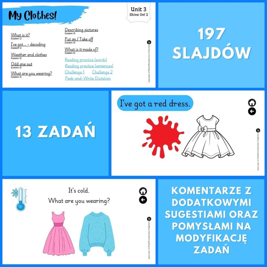 Prezentacja Shine On! 2 – Unit 3 My Clothes!