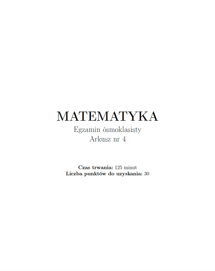 Arkusz E8 nr 4 z matematyki