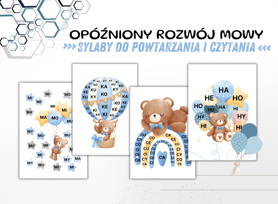 Sylaby do Powtarzania i Czytania – Opóźniony Rozwój Mowy | 18 Pastelowych Kart PDF dla Logopedów i Rodziców