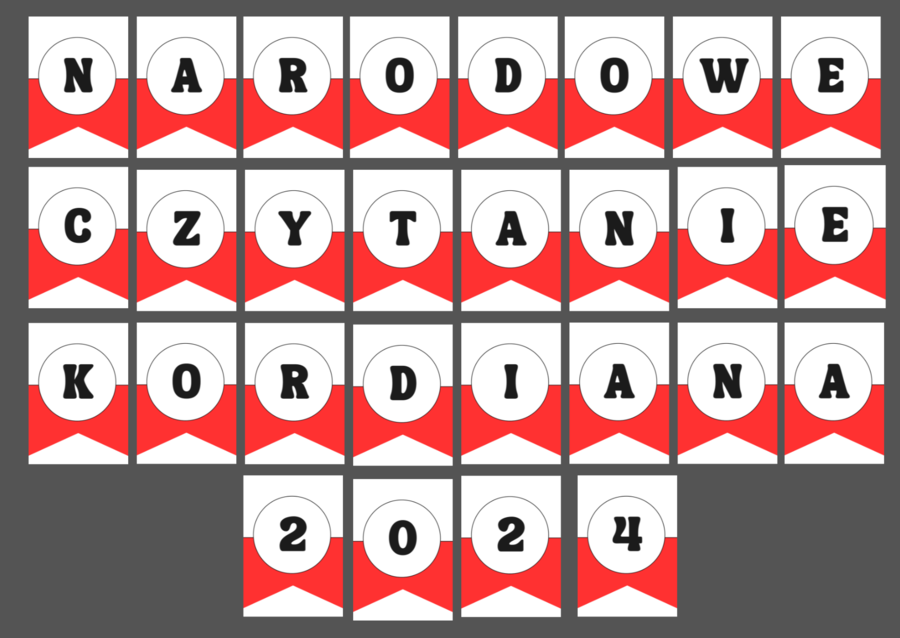 NARODOWE CZYTANIE 2024 – girlanda – napis – gazetka – ” Kordian” – wersja 4